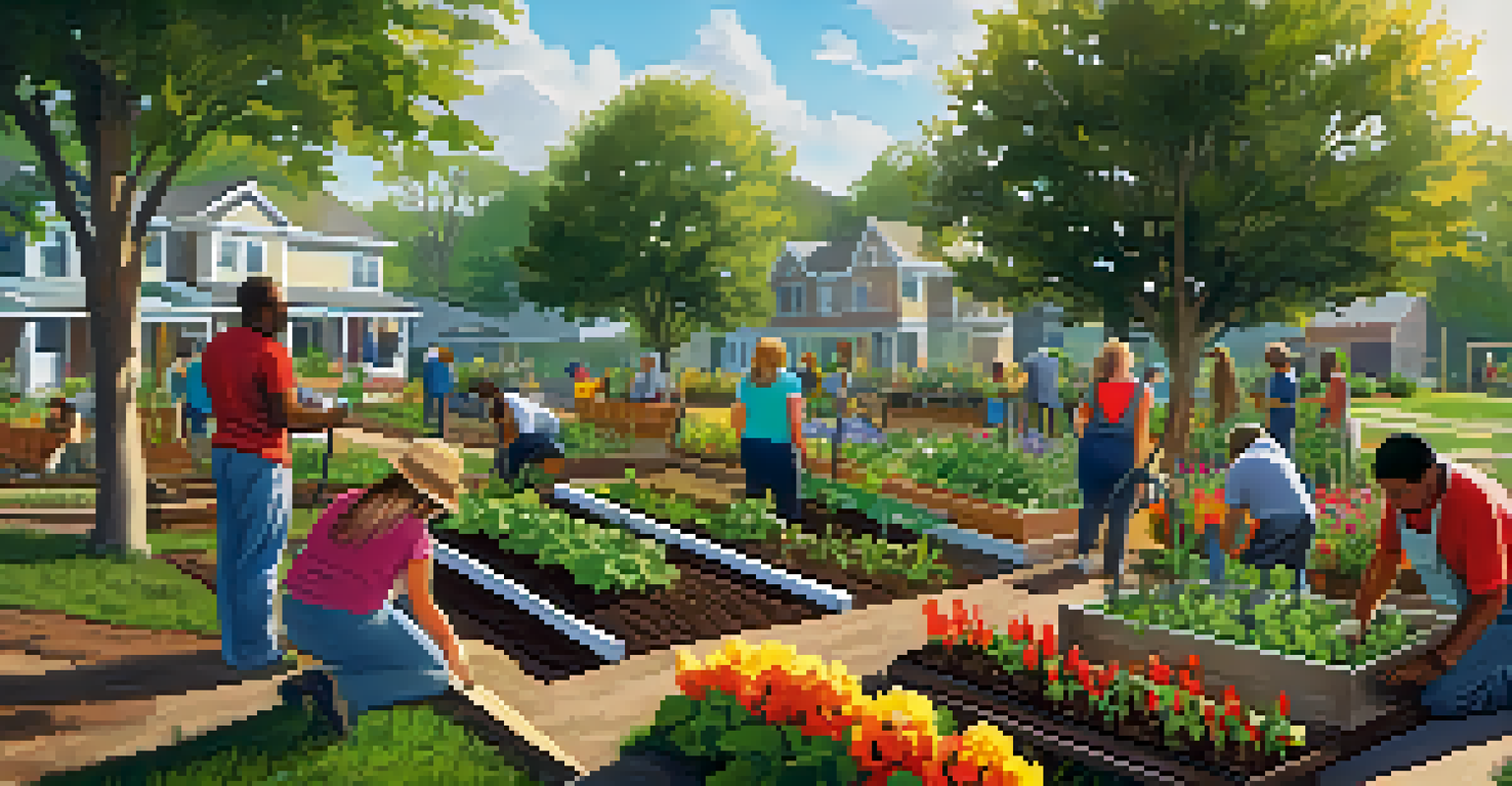 Residents participating in a tree-planting initiative in a community garden in Jacksonville.