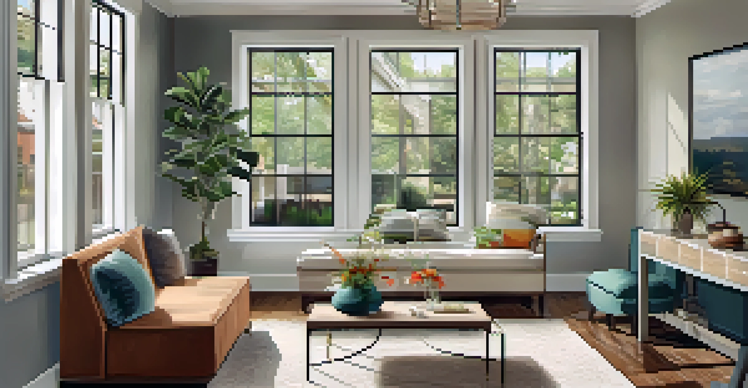 Interior of a modern rental property in Jacksonville, featuring stylish decor and a welcoming atmosphere for guests.