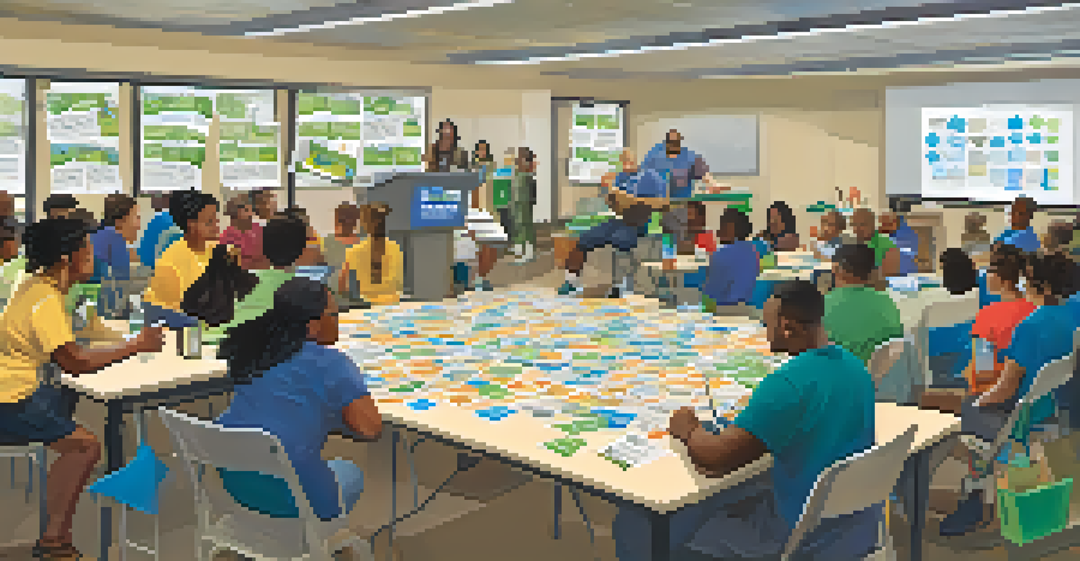 An educational workshop in Jacksonville about recycling, with community members engaged in discussion and learning in a bright room.