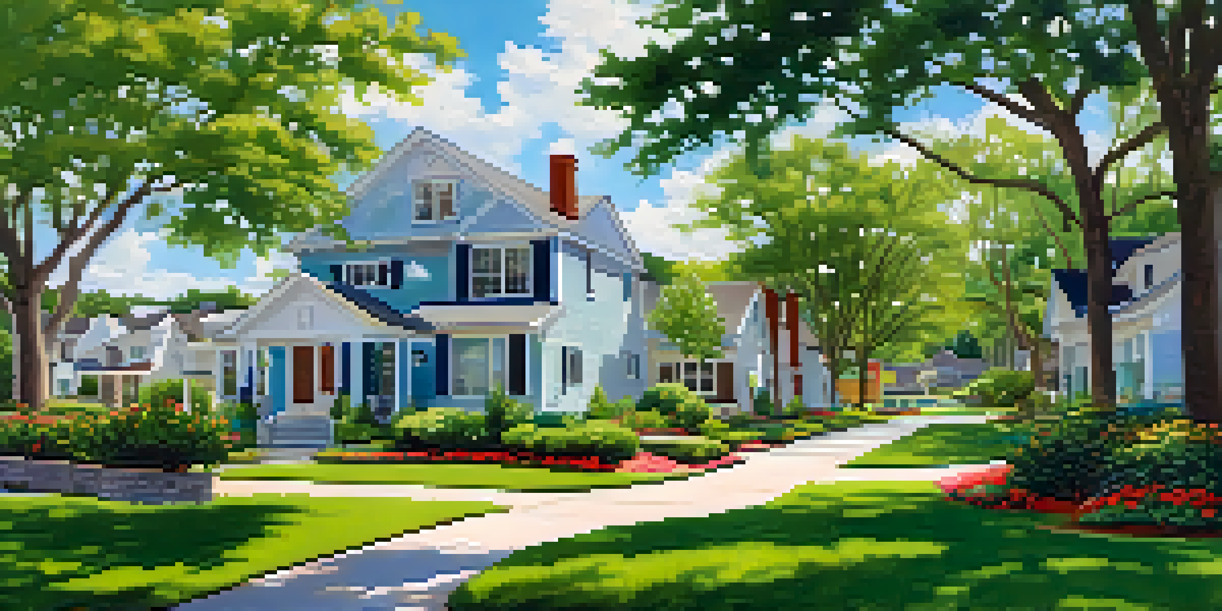 A sunny suburban neighborhood in Jacksonville with spacious homes and children playing outdoors.