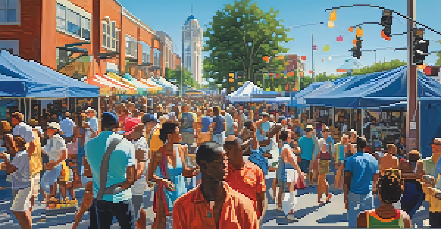 A lively outdoor scene from the Jacksonville Jazz Festival with crowds and musicians.