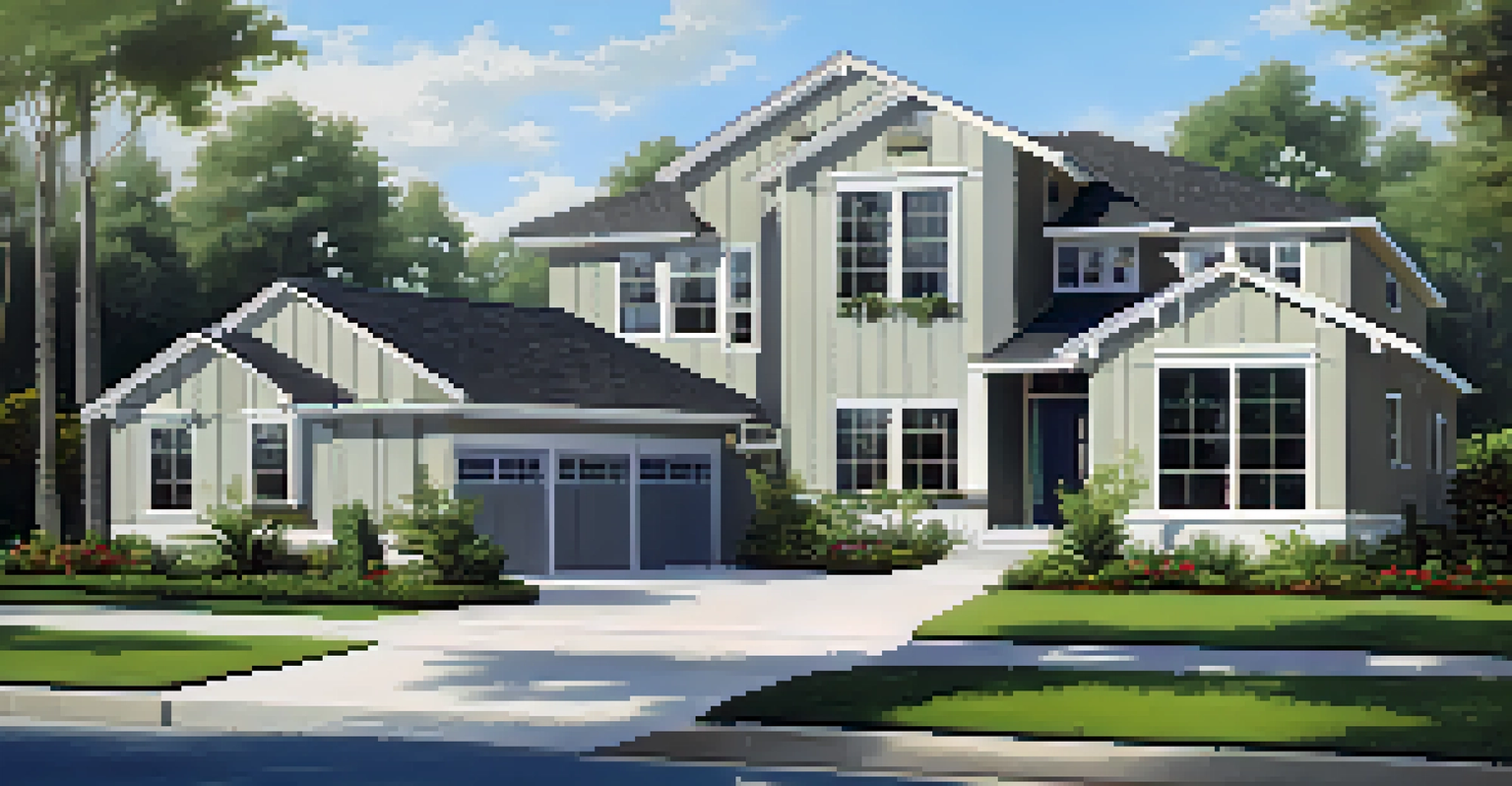 A modern family home in Nocatee with a front yard and children playing.