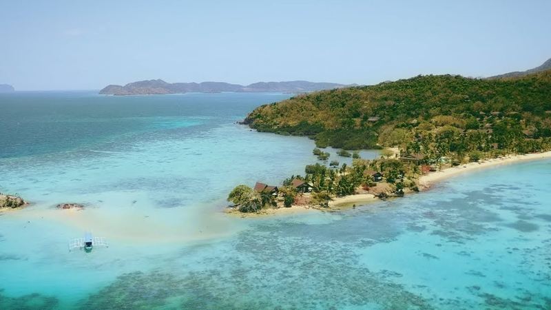 A sea plane over the islands of Coron, Philippines