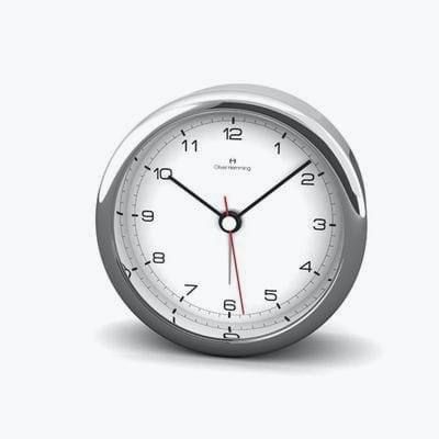 An Oliver Hemming Desire clock in chrome
