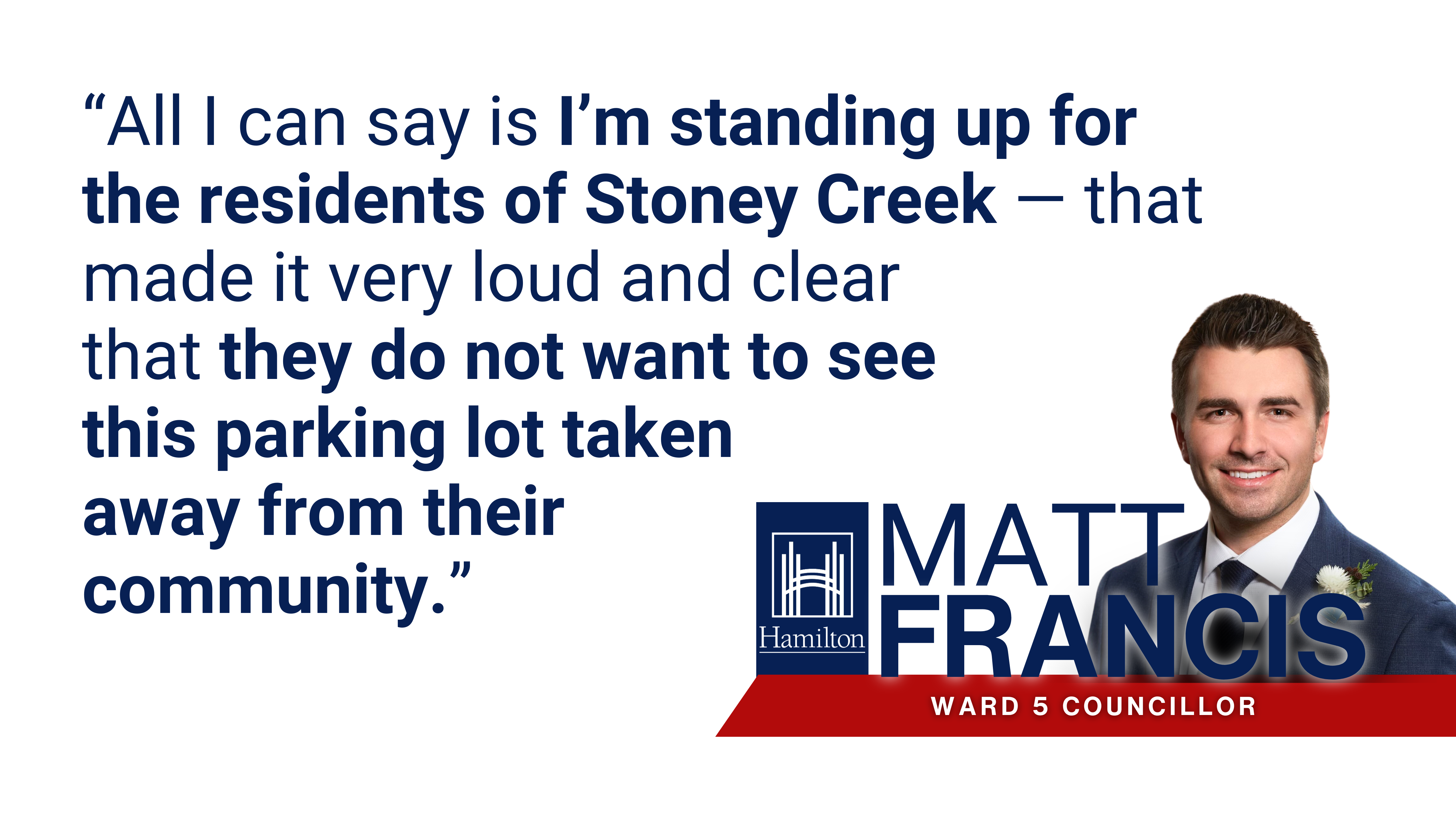 Councillor withdraws call for probe but sticks to guns on Stoney Creek parking lot issue photo