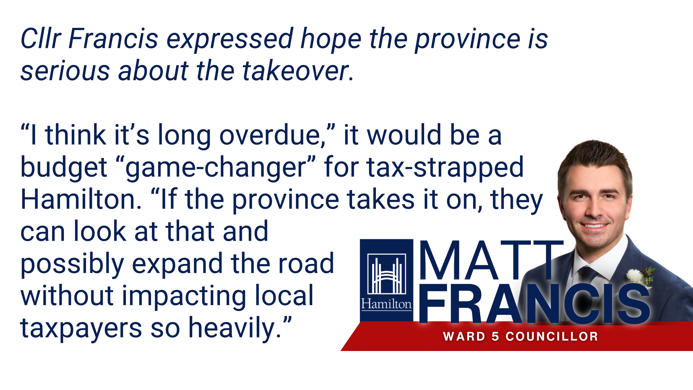 ‘It’s only fair’: Premier Doug Ford says he’ll consider takeover of Hamilton’s parkways photo