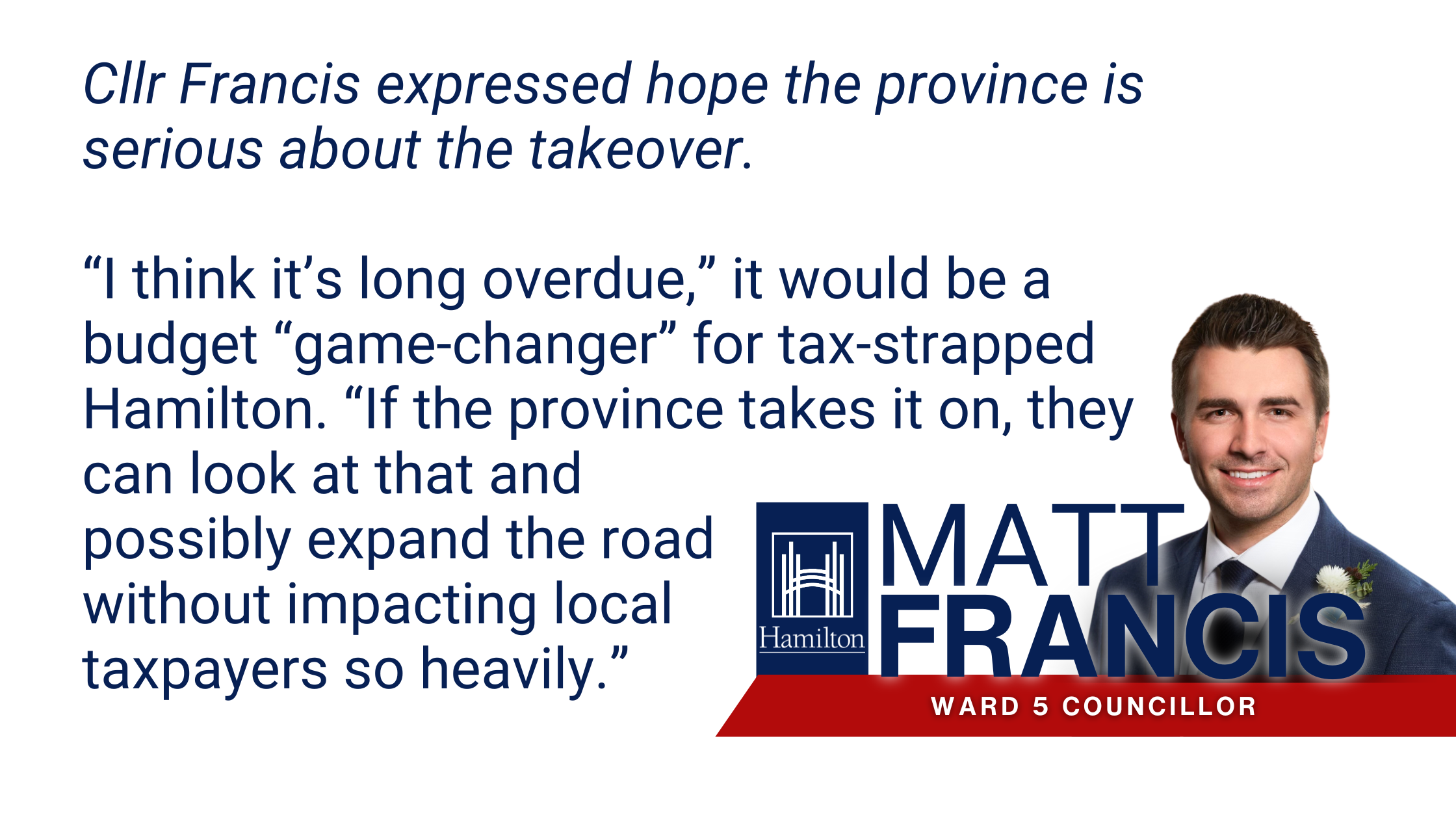 ‘It’s only fair’: Premier Doug Ford says he’ll consider takeover of Hamilton’s parkways photo