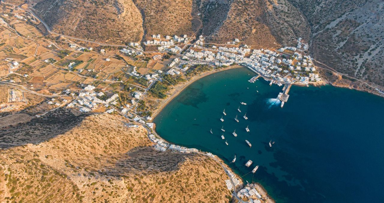 Aerial View of Kamares, Sifnos Greek Island