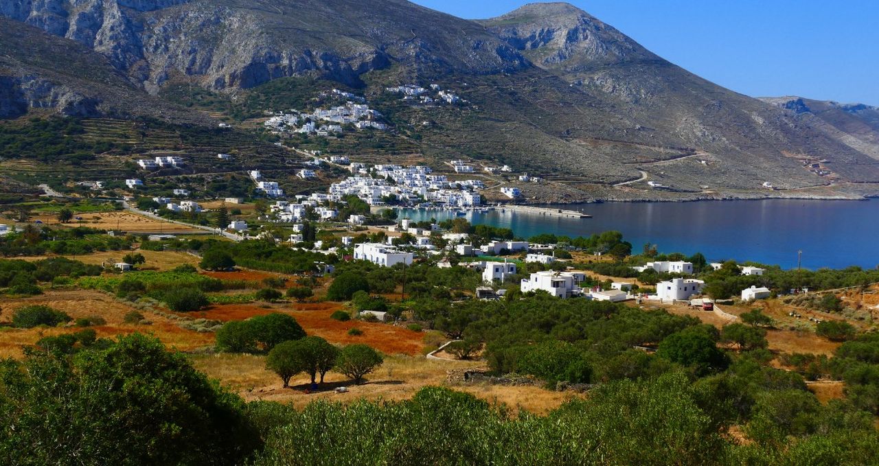 View of Aegiali, Amorgos island, Greece