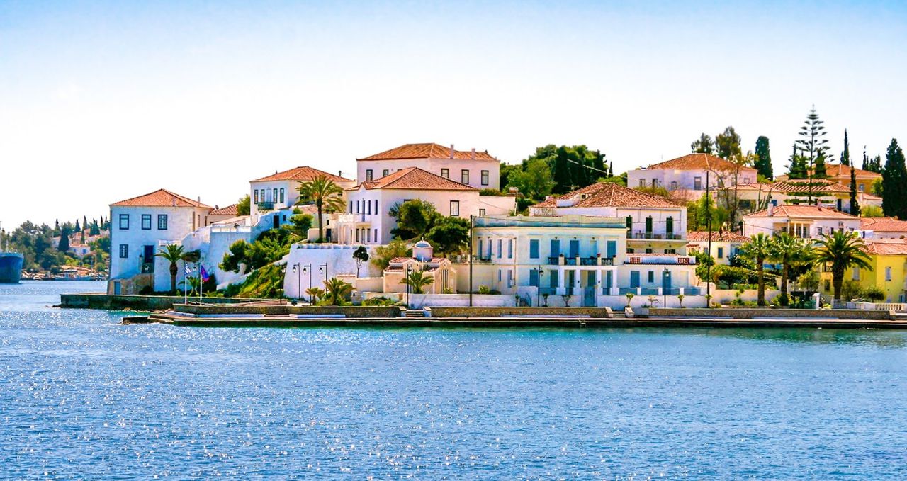 Buildings of Spetses island, Greece