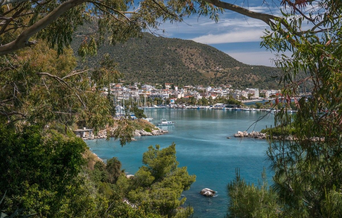 The city of Methana on the Methana Peninsula, Peloponnese, Greece