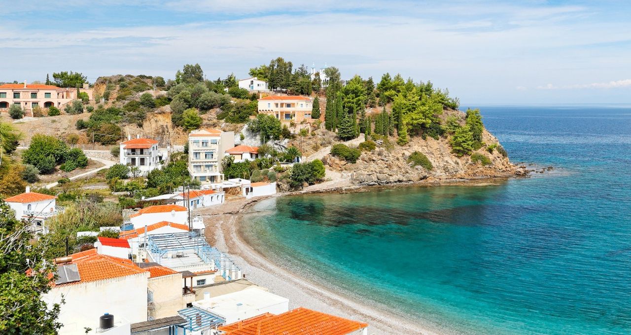 The beach Nagos in Chios, Greece