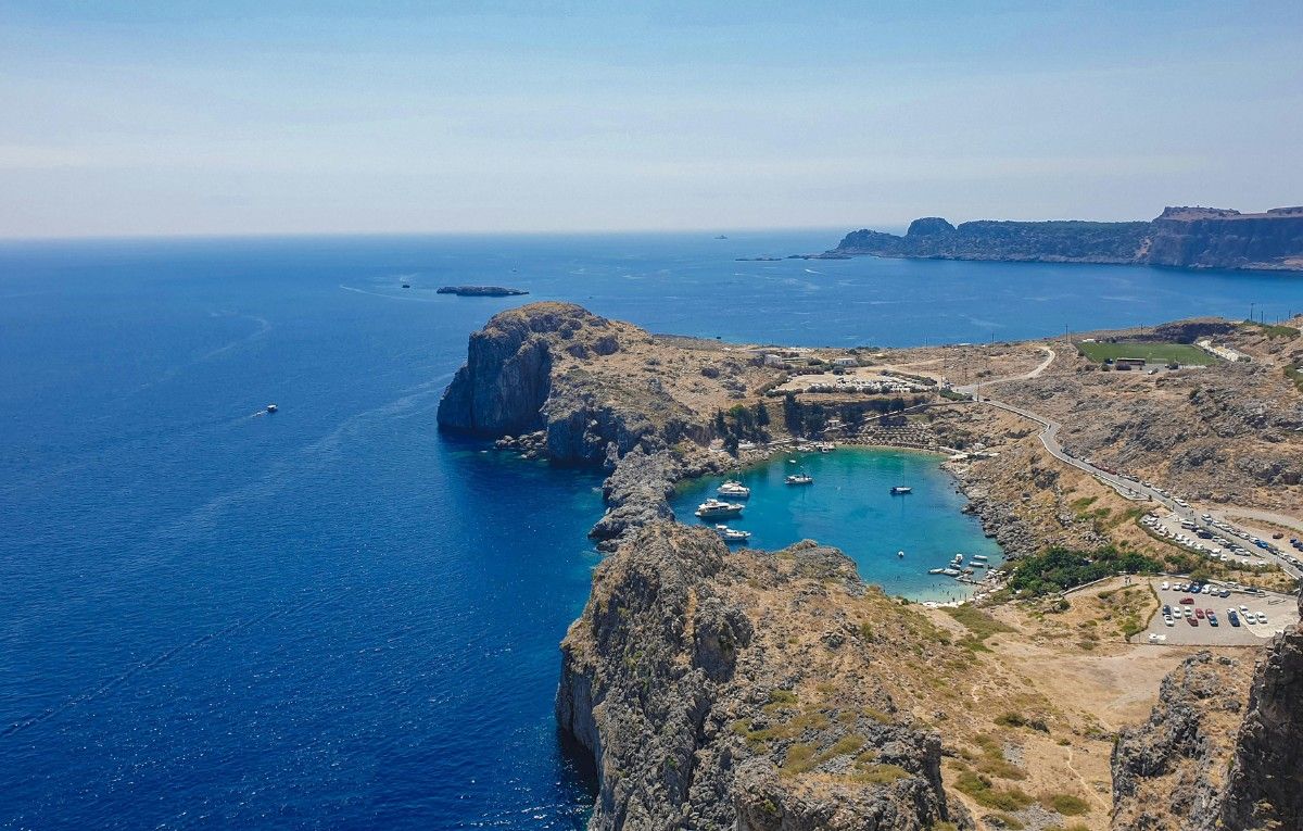 Stunning Aerial View of St. Paul's Bay in Rhodes