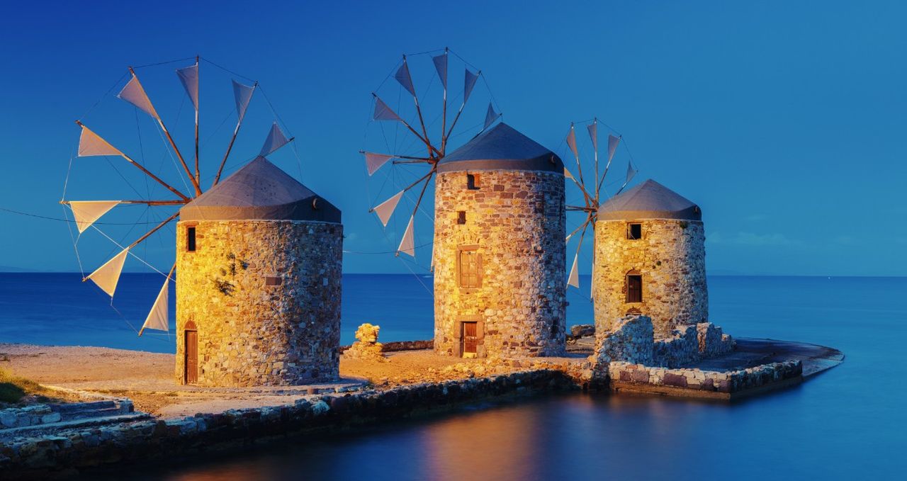Windmills, Chios, Greece
