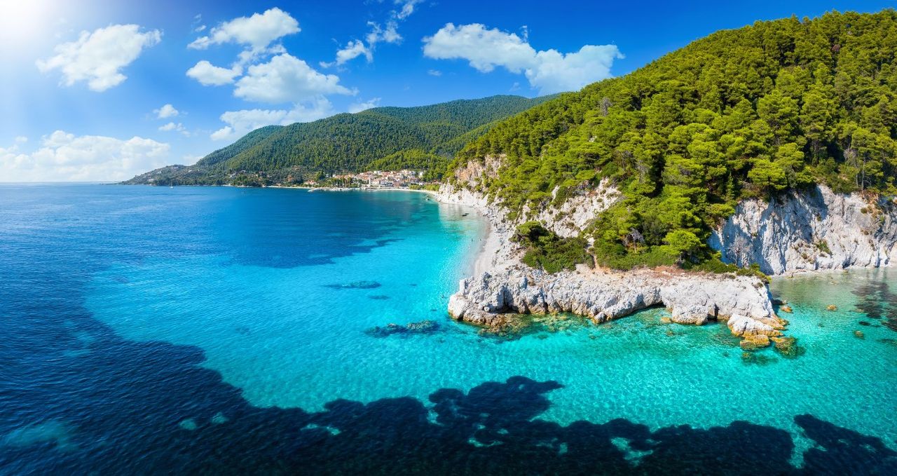 The Beautiful Coast of Skopelos Island, Sporades, Greece