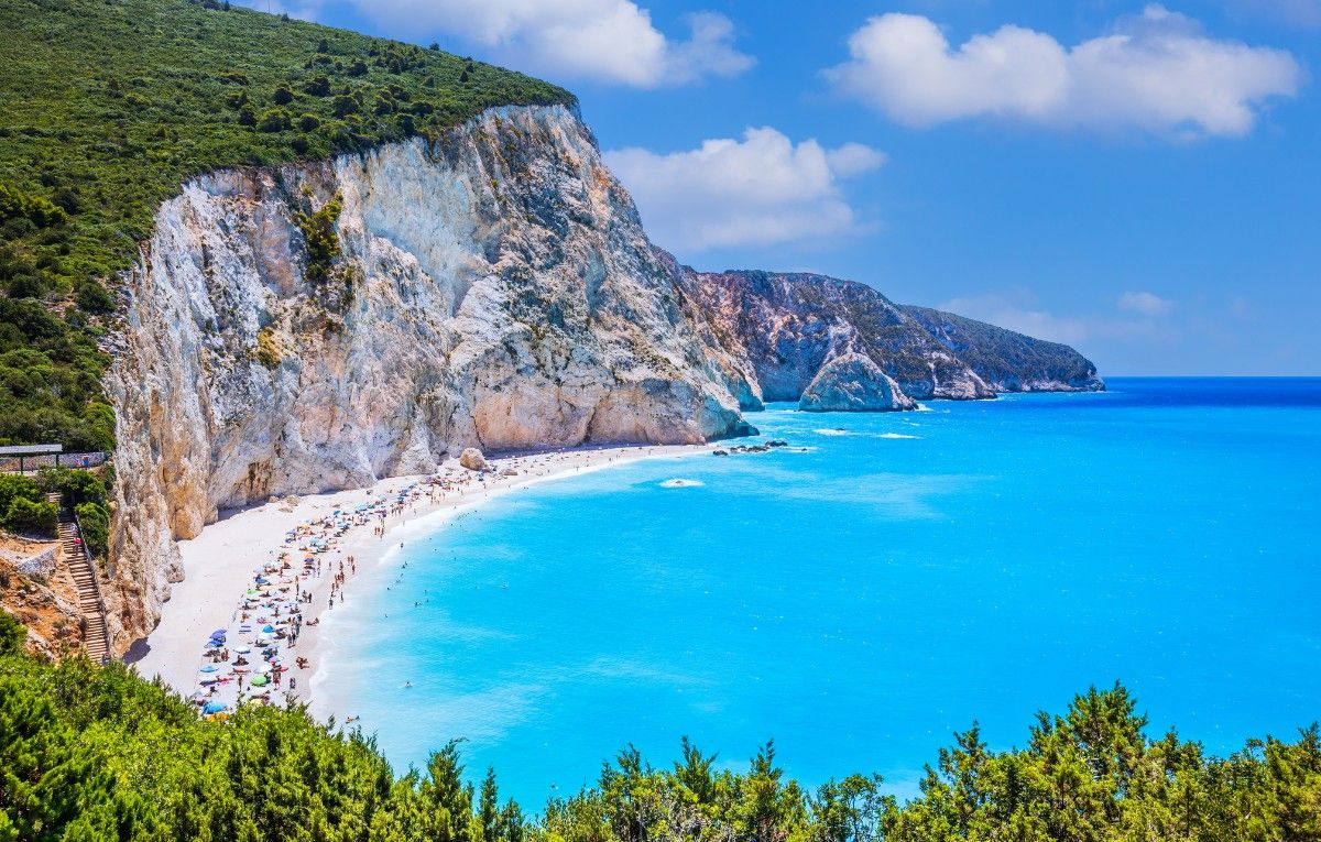 Lefkada, Greece. Porto Katsiki beach, Ionian islands.