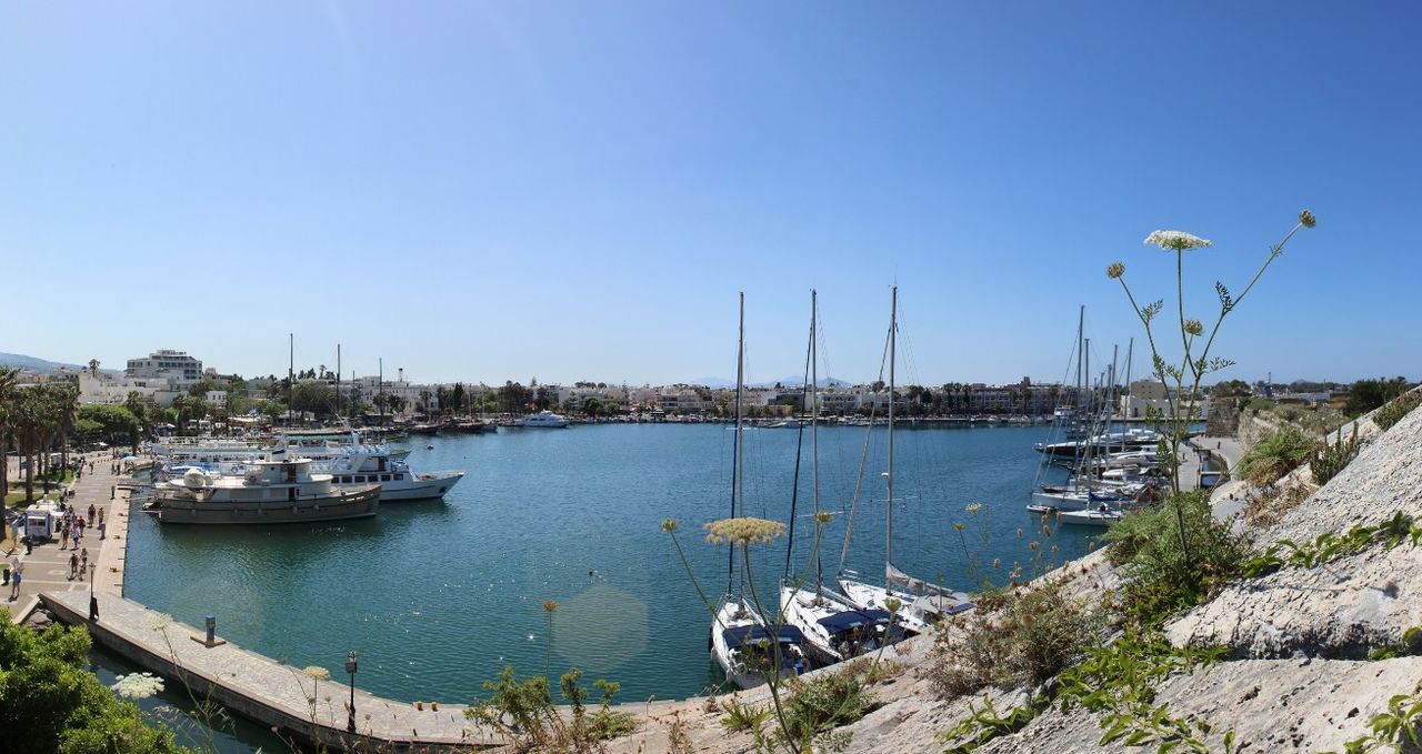 Panorama of Kos Town Harbour at Kos Island