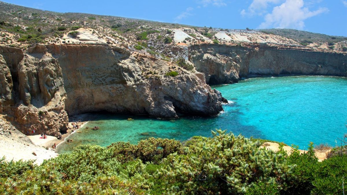 Tsigrado Beach in Milos Island in Greece