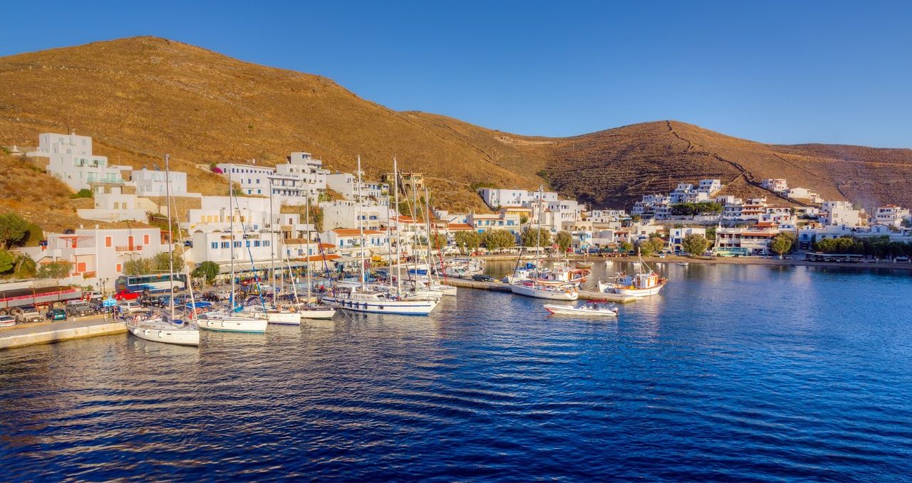 Merichas port, Kythnos island, Cyclades, Greece
