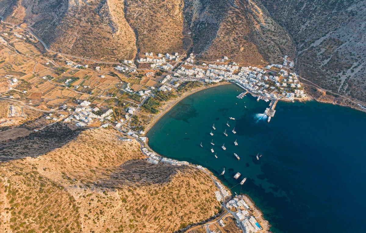 Aerial View of Kamares, Sifnos Greek Island