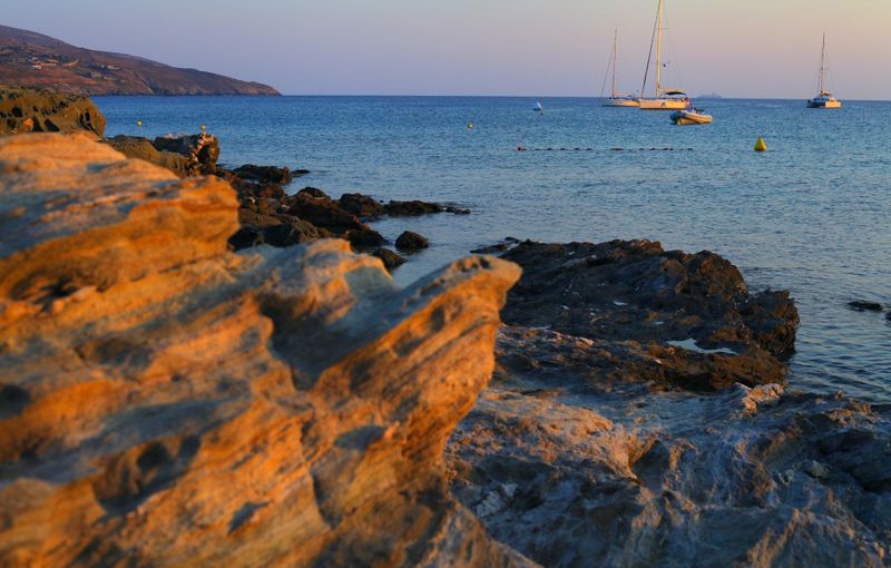 Kea island, Greece. Bay of Vourkari and harbor.