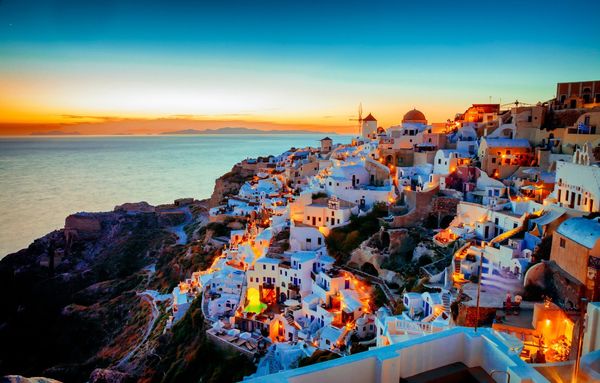 View from the Town Fira, Santorini, Greece