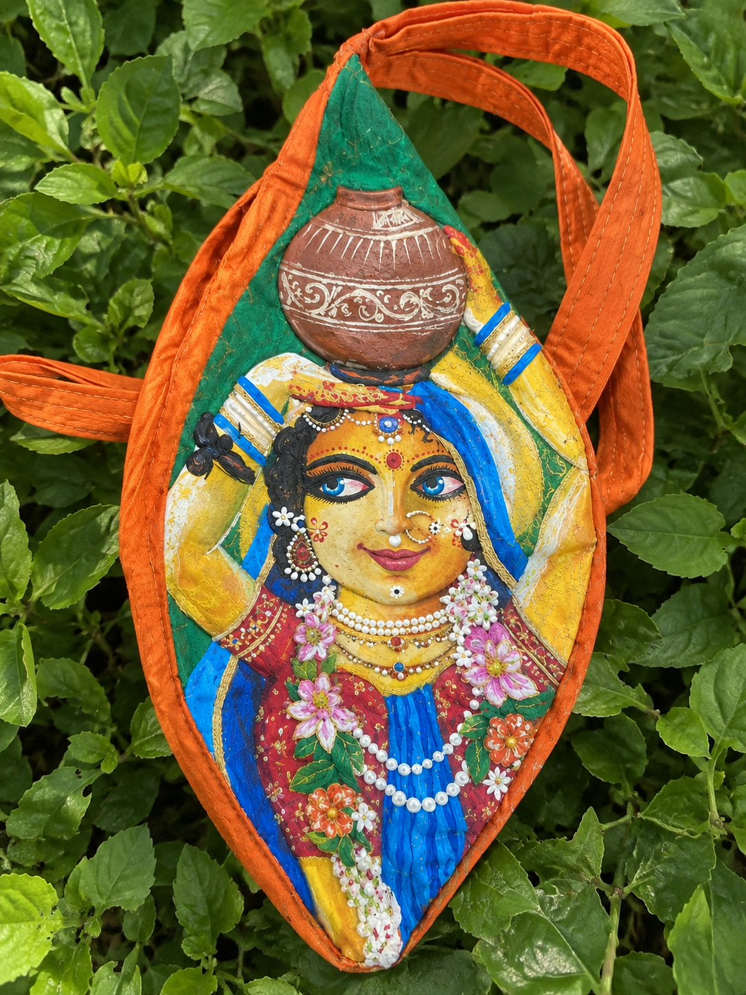 Hand-Painted Washable Japa Beadbag | Srimati Radharani
