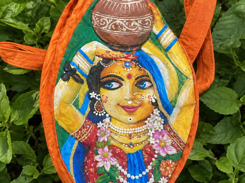Hand-Painted Washable Japa Beadbag | Srimati Radharani