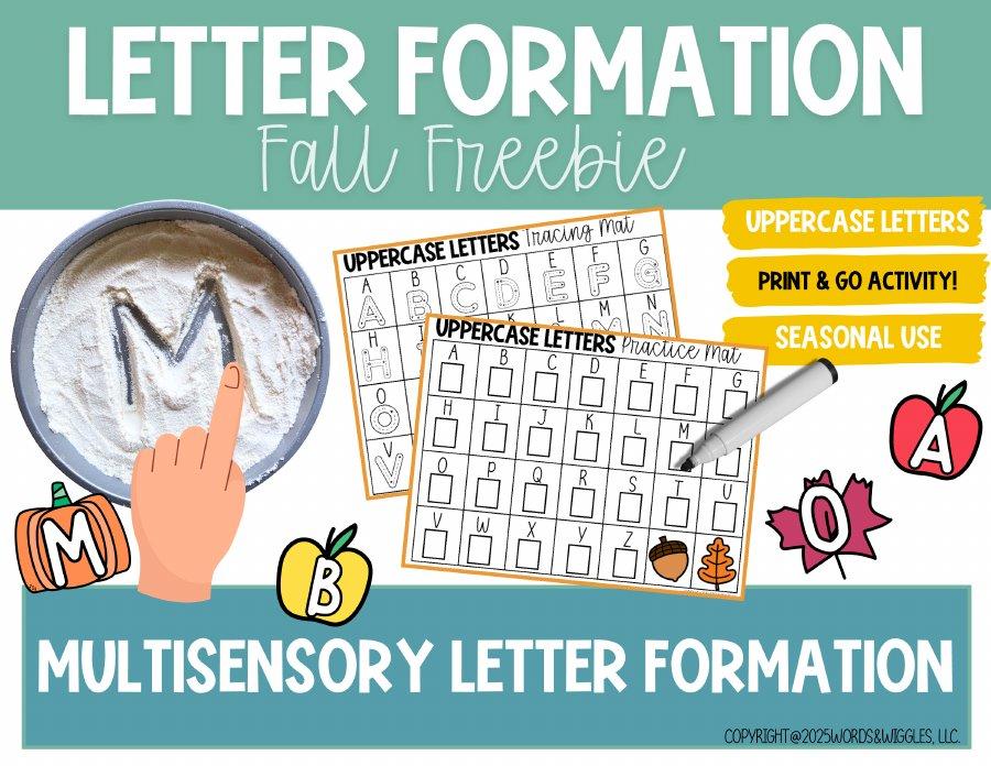 Fall Letter Formation printable cover