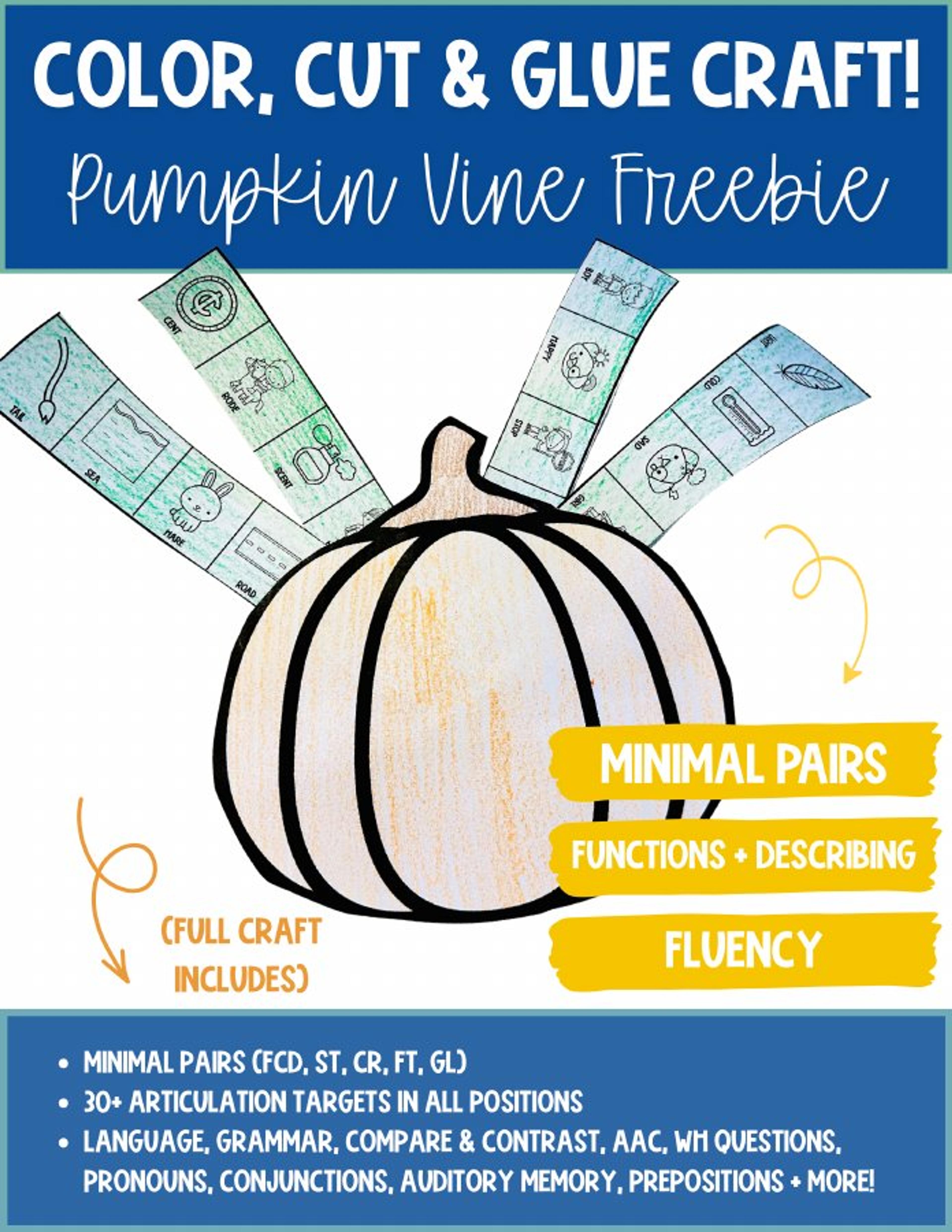 Pumpkin Vine Fall Target Strips Craft printable cover
