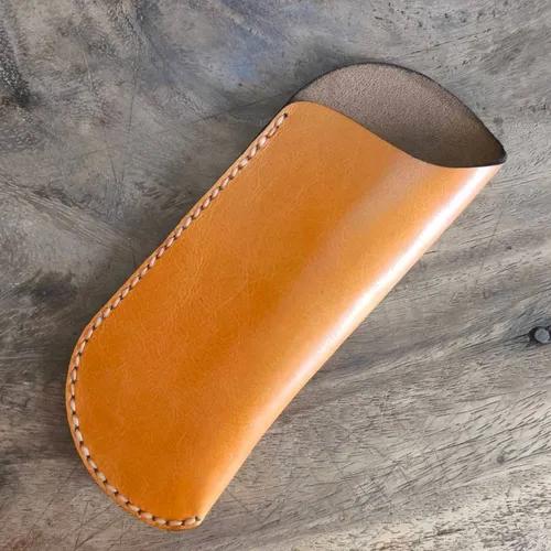 ซองหนังใส่แว่นตาสีน้ำตาลเข้มสไตล์วินเทจ ผลิตจากหนังแท้คุณภาพสูงสำหรับพกพา - 05