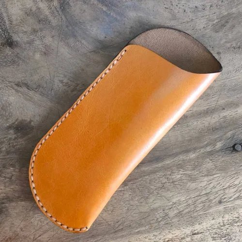 ซองหนังใส่แว่นตาสีน้ำตาลเข้มสไตล์วินเทจ ผลิตจากหนังแท้คุณภาพสูงสำหรับพกพา - 05