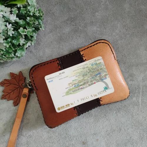 กระเป๋าใส่เหรียญหนังวัวแท้ 100% งานแฮนด์เมดเย็บมือ ใส่บัตร ATM และธนบัตรได้ - 07