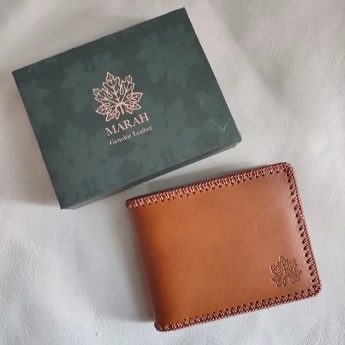 กระเป๋าสตางค์หนังแท้ดีไซน์สวยงาม พร้อมช่องซิปลับ