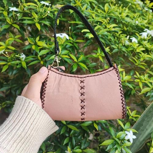 กระเป๋าใส่เหรียญหนังแท้ สีน้ำตาล งานแฮนด์เมด ใบเล็กใส่บัตร ATM ได้ - 07