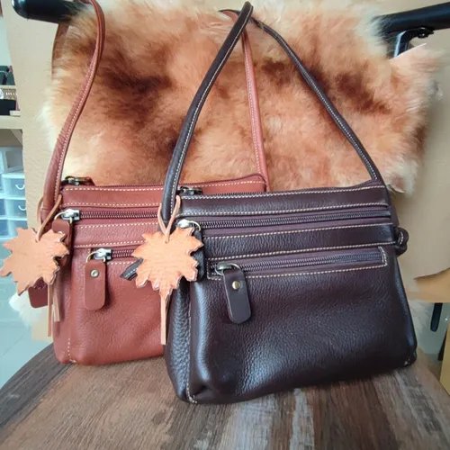 กระเป๋าสะพayไหล่หนังผู้หญิง 2 ดีไซน์พร้อมช่องซิปด้านหน้า