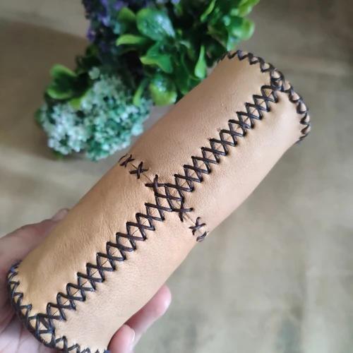 กระเป๋าใส่เหรียญหนังแท้ สีน้ำตาล งานแฮนด์เมด ใบเล็กใส่บัตร ATM ได้ - 02