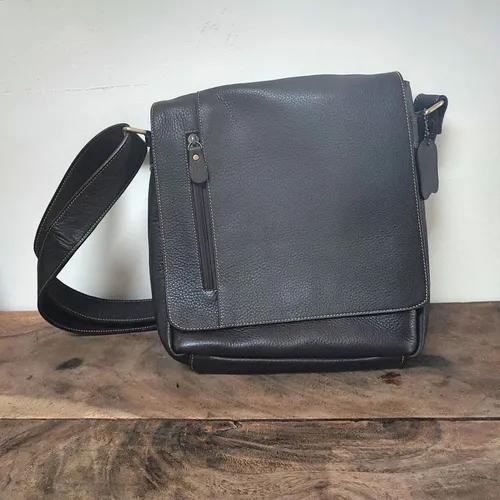 กระเป๋าสะพายข้างหนังแท้ชามัวส์สีน้ำตาลเข้ม ดีไซน์คลาสสิกสำหรับผู้ชายและผู้หญิง