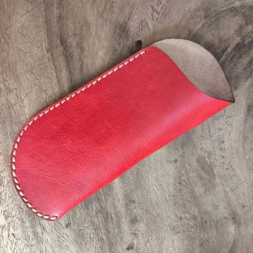 ซองหนังใส่แว่นตาสีน้ำตาลเข้มสไตล์วินเทจ ผลิตจากหนังแท้คุณภาพสูงสำหรับพกพา - 06