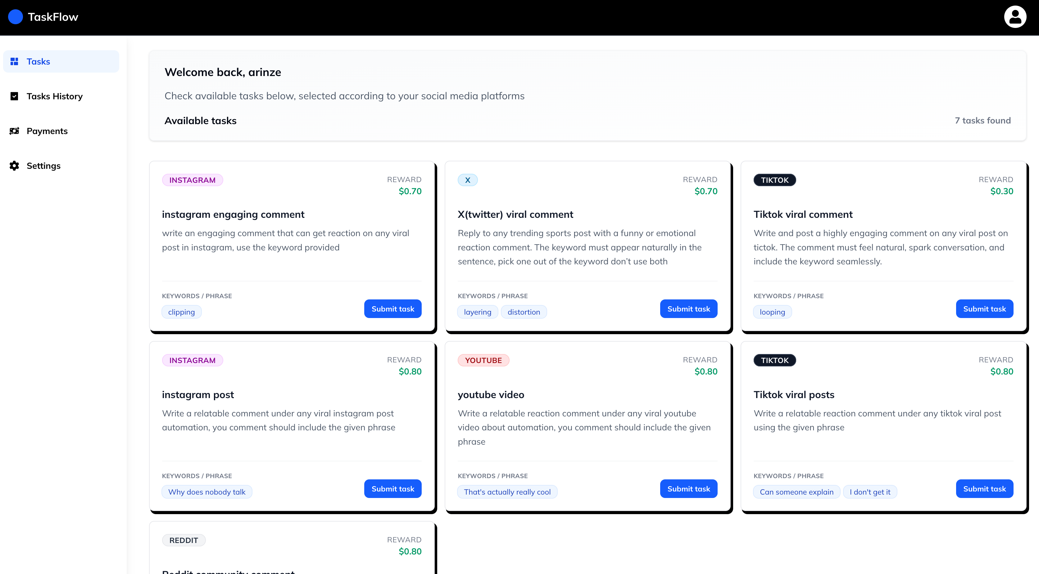 TaskFlow project preview