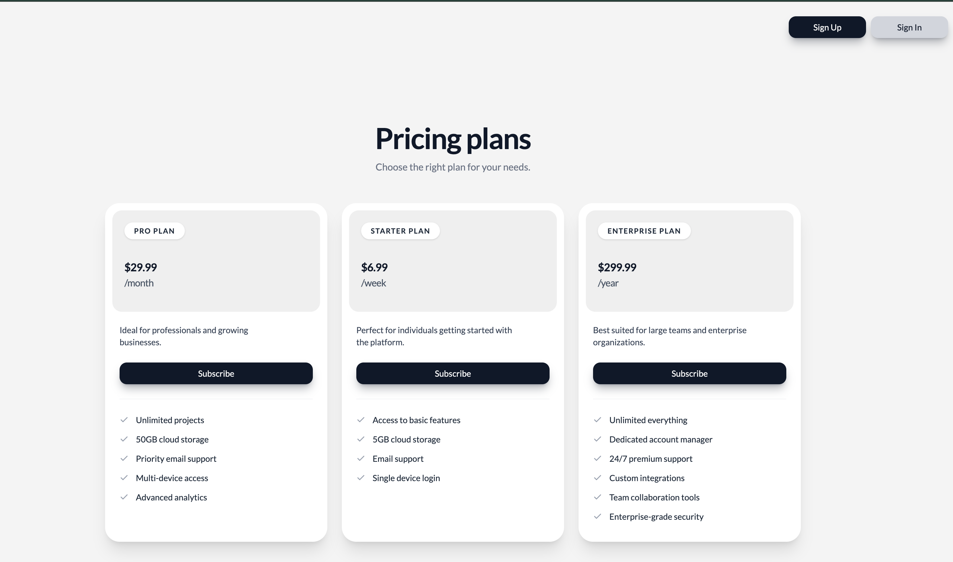 Subscription Management system  project preview