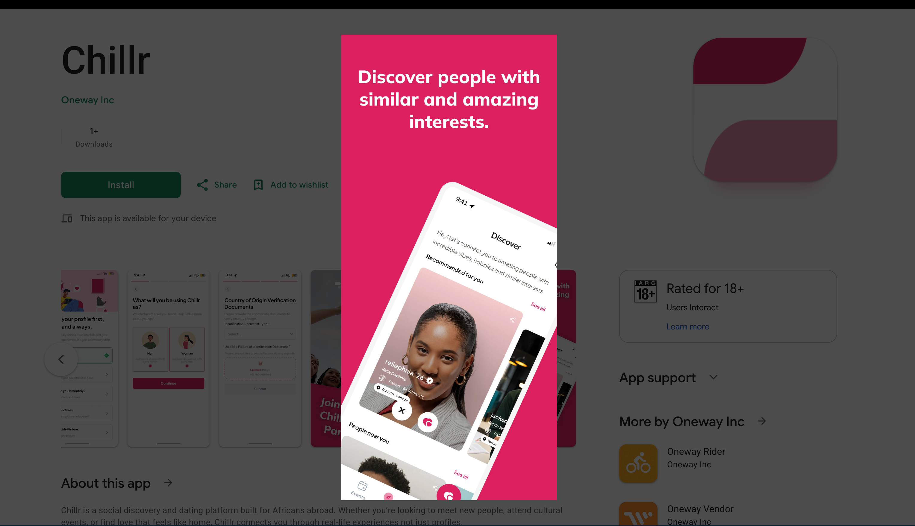 Chillr Dating & Events project preview