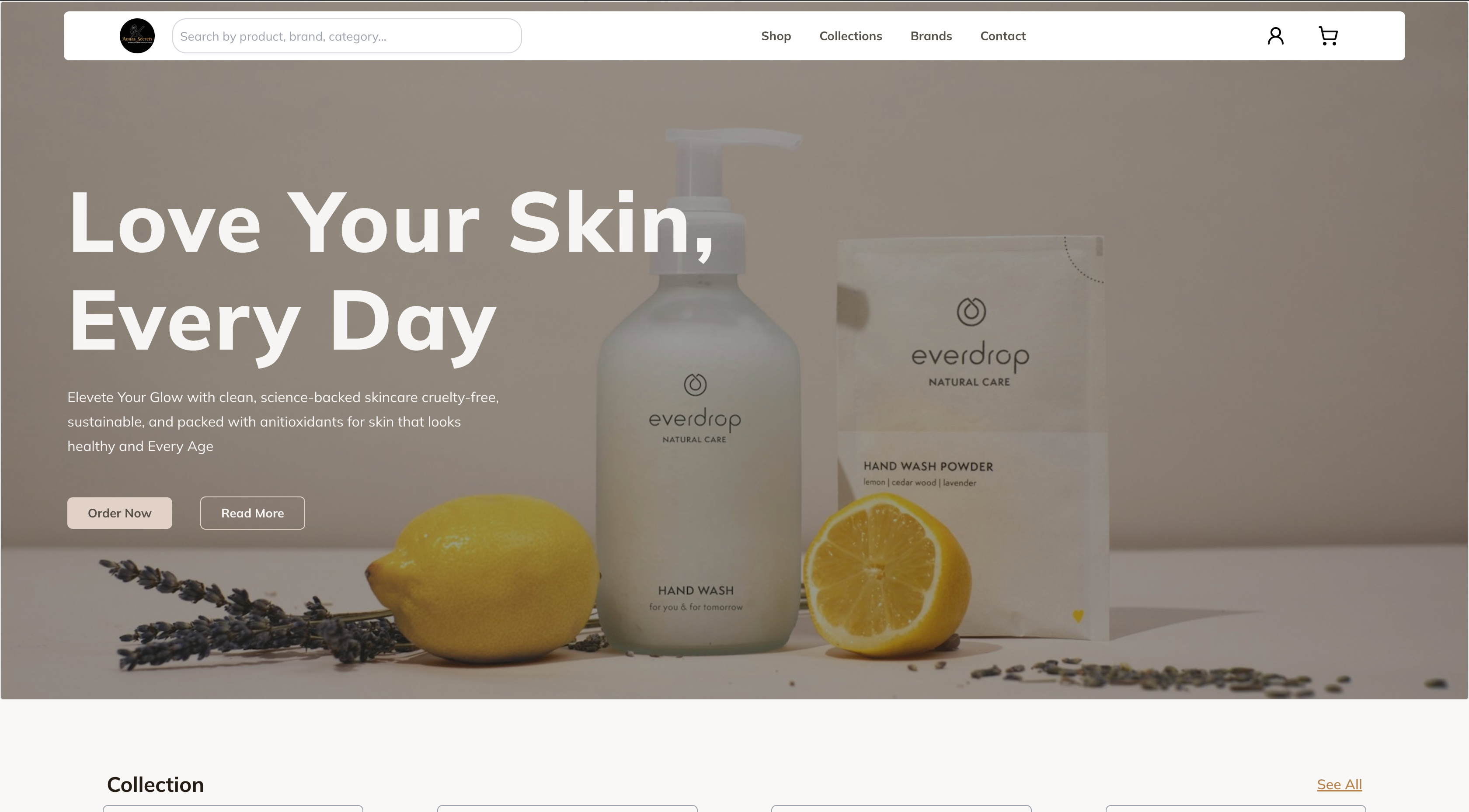 E-commerce website project preview