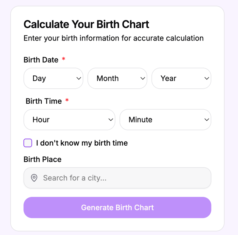 Birth Chart Calculation Without Birth Time