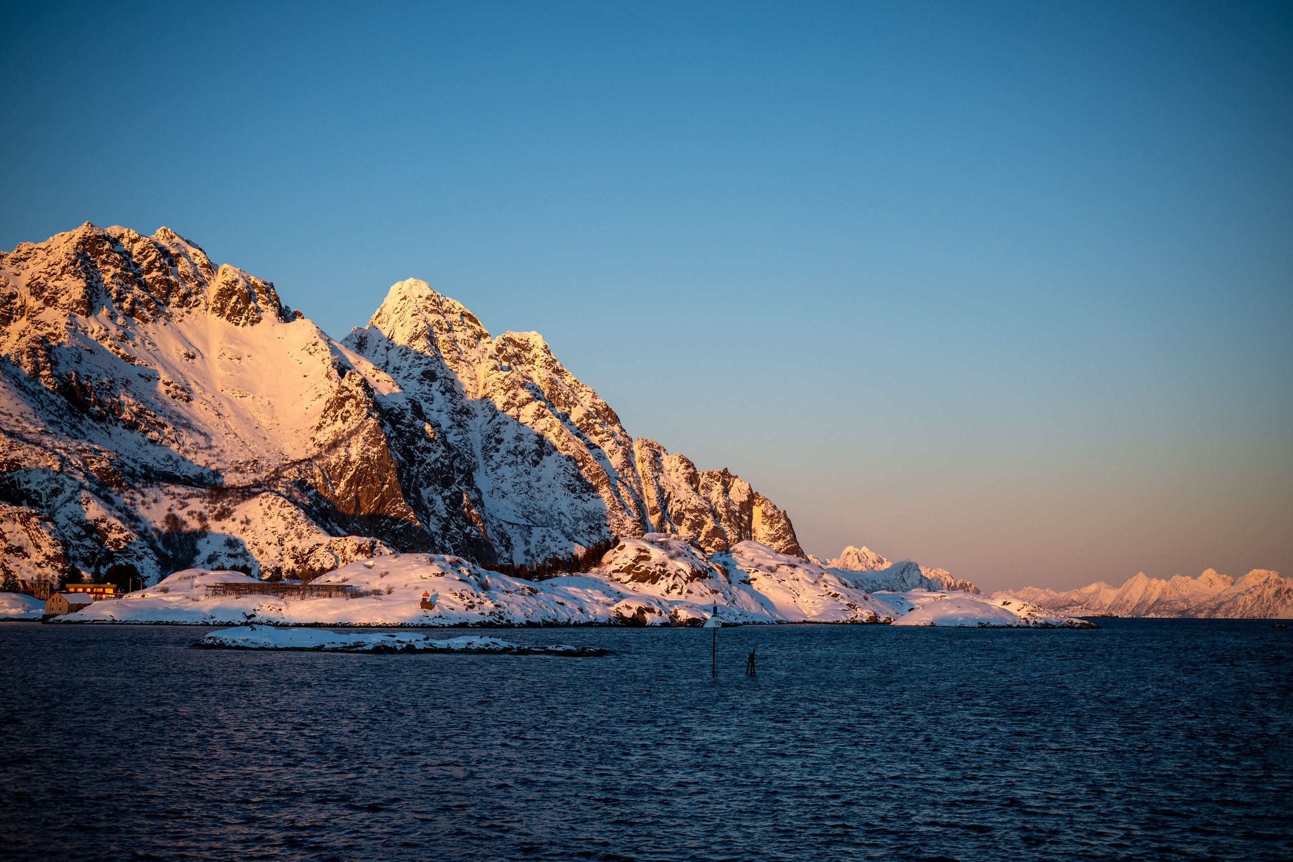A view of the mountains outside of Henningsvær Norway