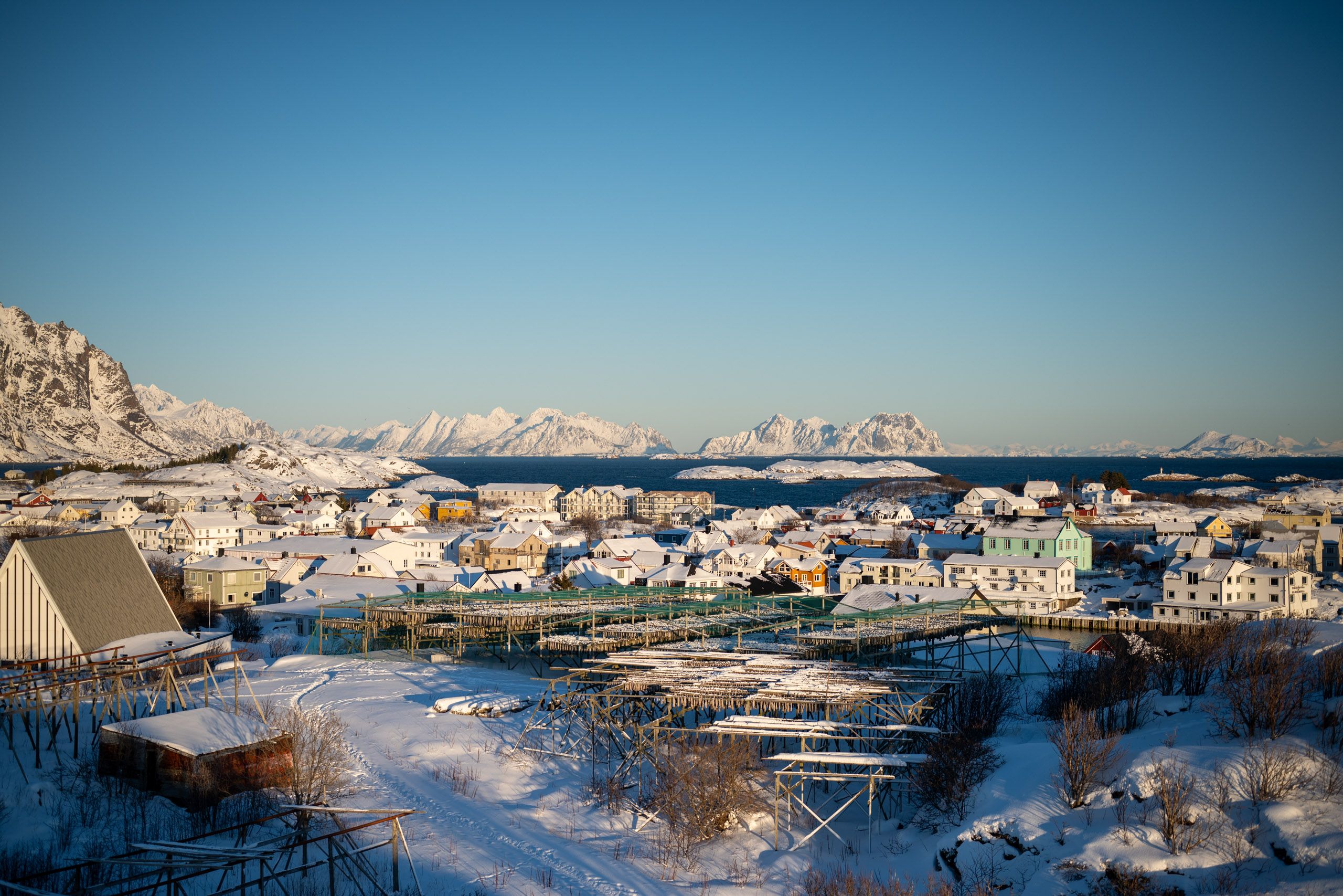 A view over the town of Henningsvær Norway