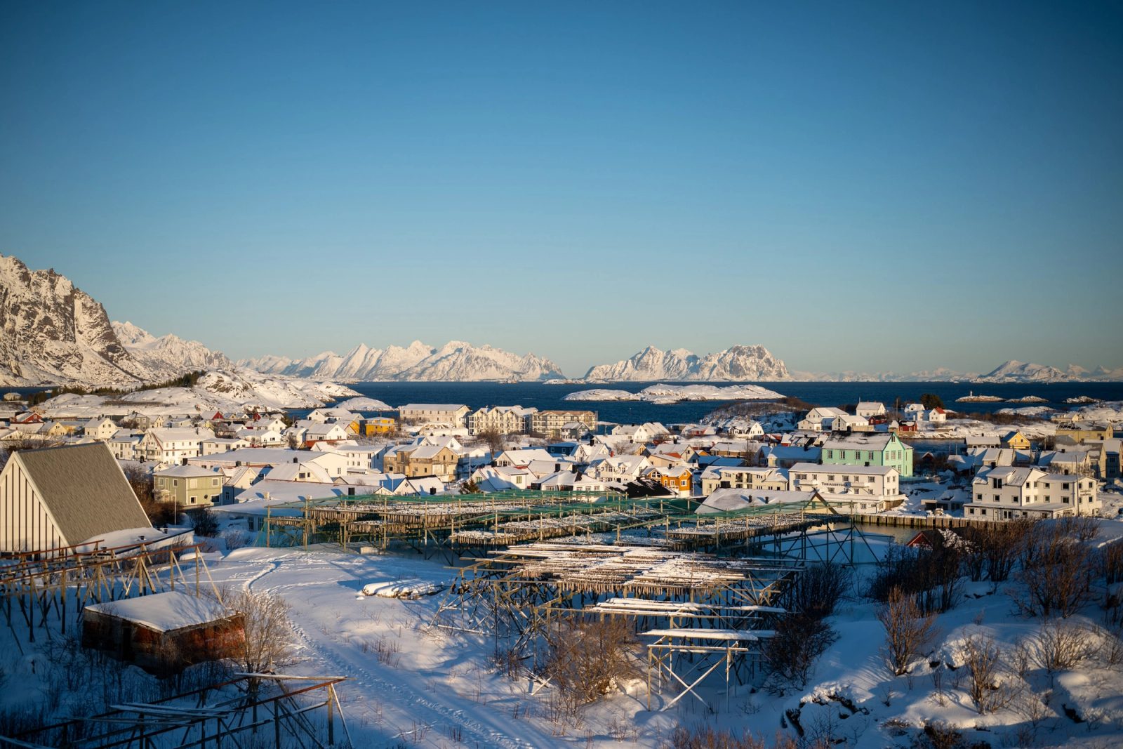 A view over the town of Henningsvær Norway