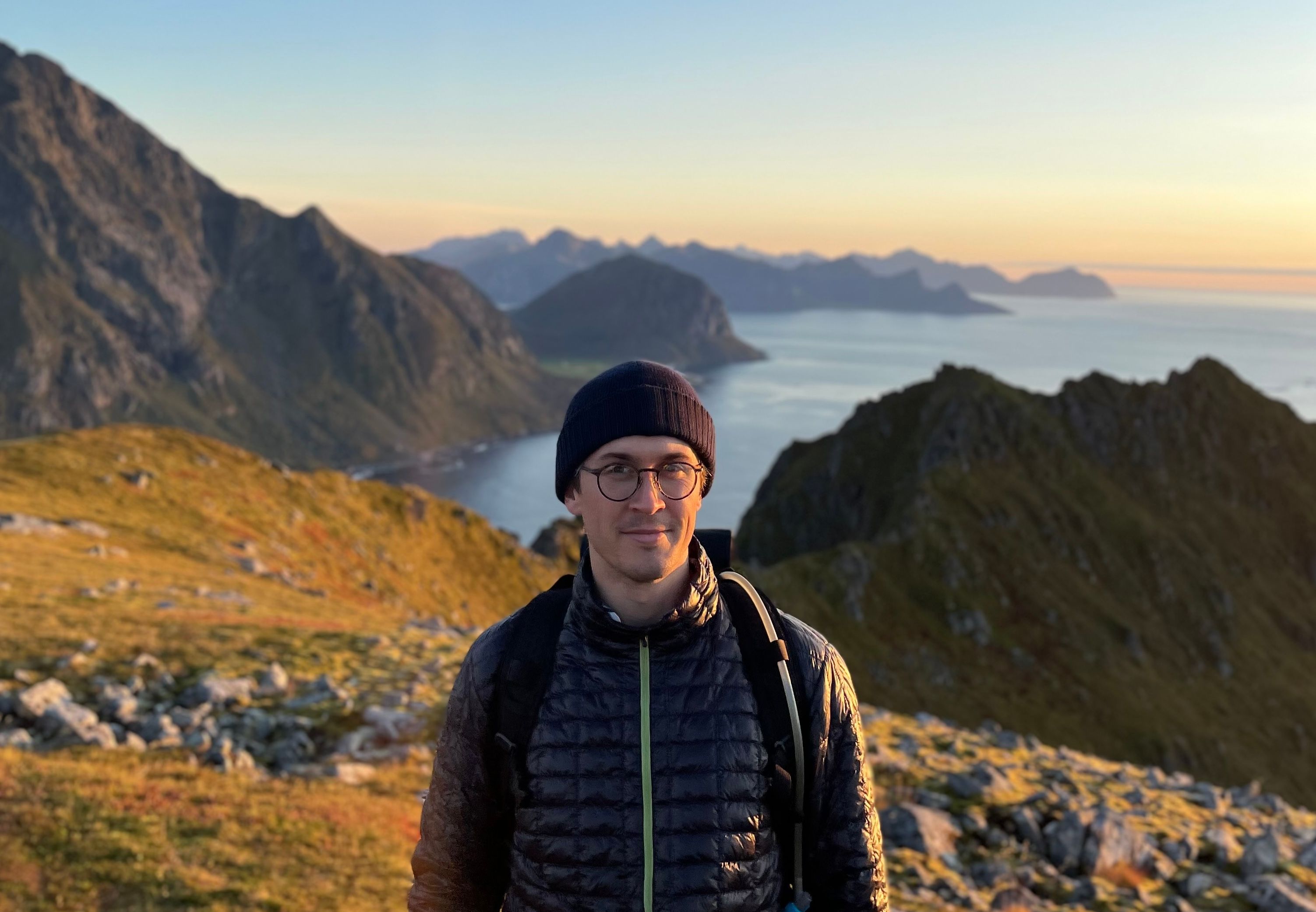 A photo of a guy on a hike lol
