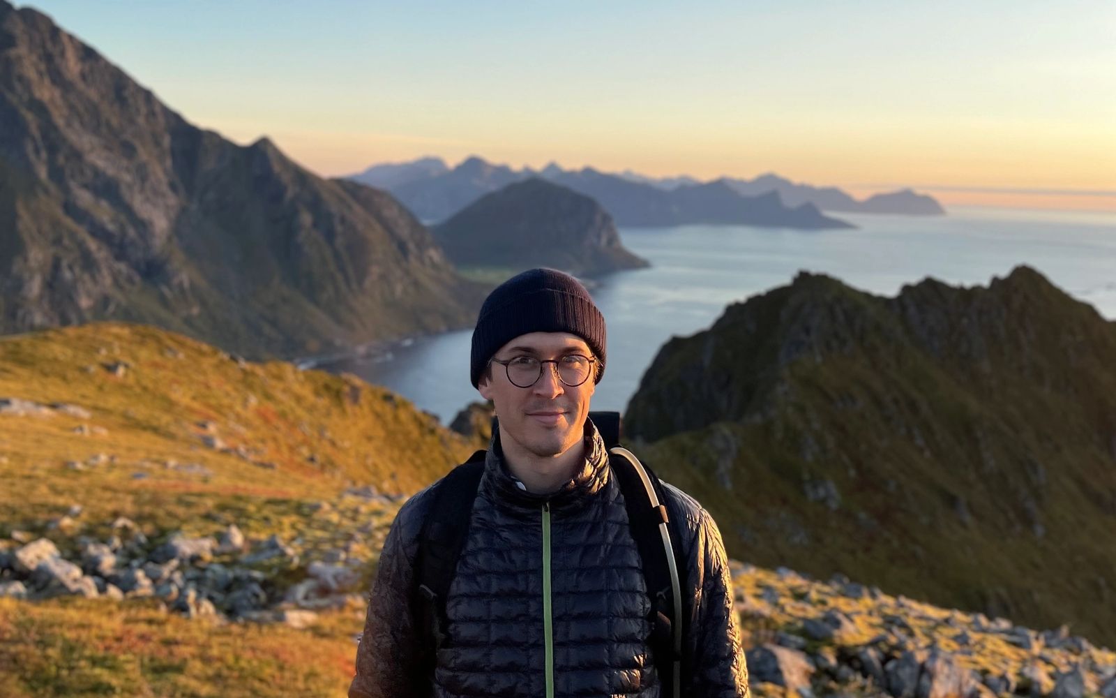 A photo of a guy on a hike lol
