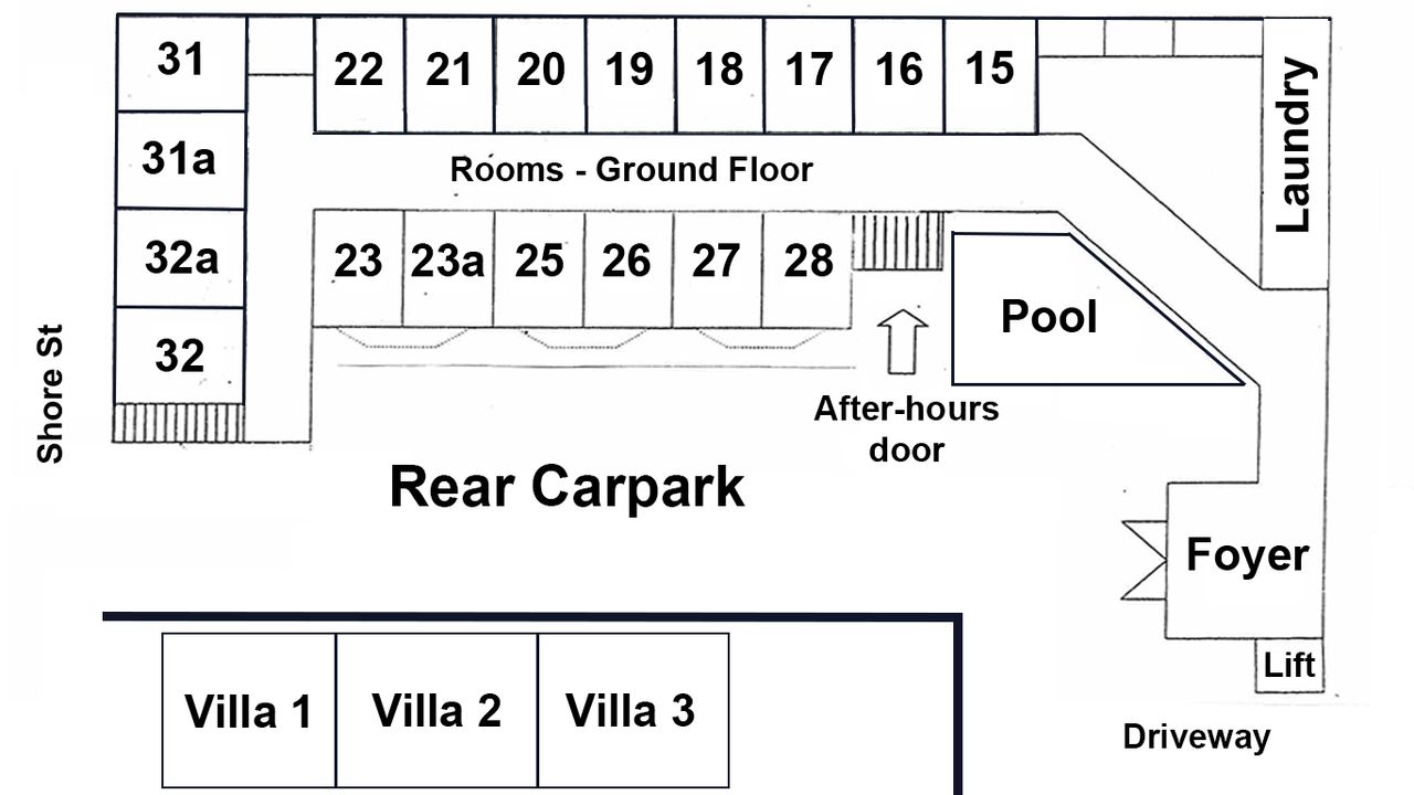 Ground floor hotel map